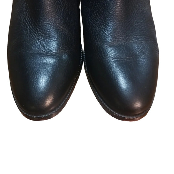 Coach Black Leather Booties Ankle Boots w Gold Chain Detail size 9 - Picture 3 of 13